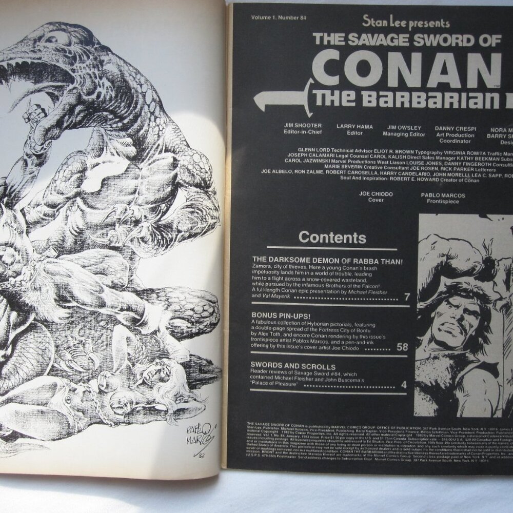 1982 The Savage Sword of Conan #84 - Marvel Comics Magazine - Picture 8 of 8